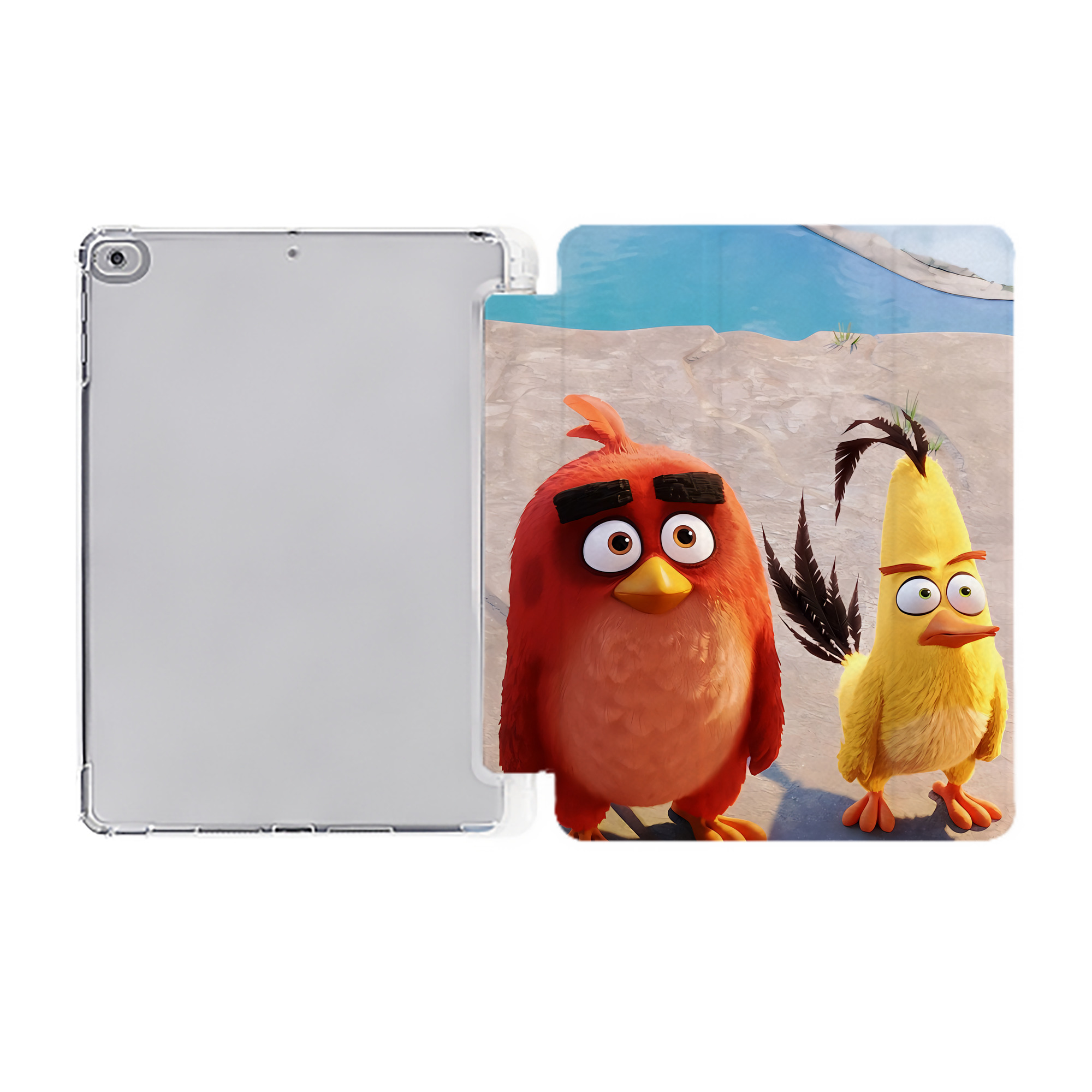（画像用） Angry Birds アングリーバード IPad ケース ペン収納付き 三つ折りスタンド PUレザー×シリコン 対応機種9.5/10.5/10.9インチ